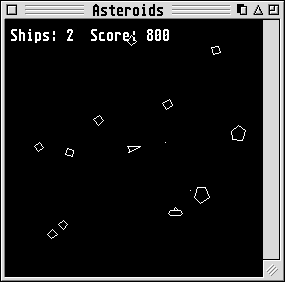 [Screen-shot: Asteroids for GEM in action]