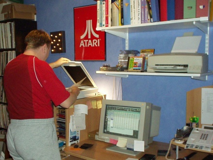 [Photo: Now how does this scanner work again - Ed]