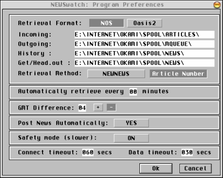 [Screen-shot: Program Perferences dialog]