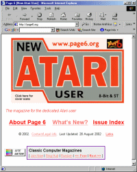 [Screen-shot: New Atari User on the internet!]