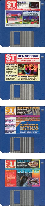 [Photo: ST Format cover-disks]