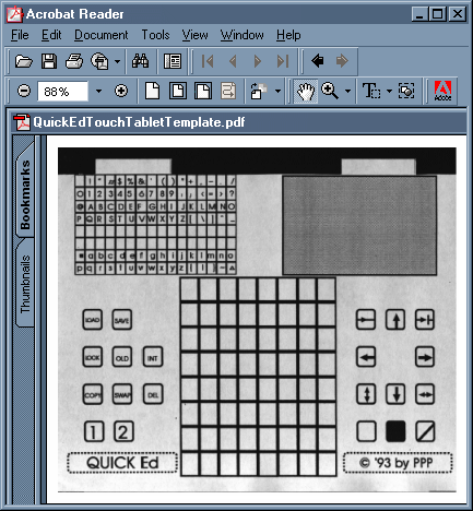 [Screen-shot: Acrobat Reader displaying Touch Tablet PDF]