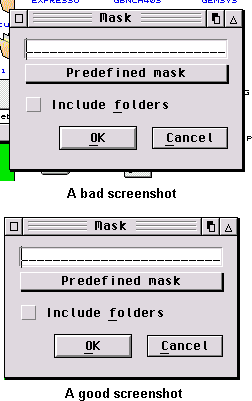 Image of a good and bad screenshot