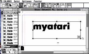 [Screen-shot: Typing the text for the logo]