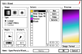 [Screen-shot: Blend module dialog]