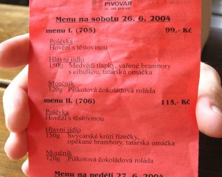 Jo, tak na takov� menu bych moh chodit ka�d� den.